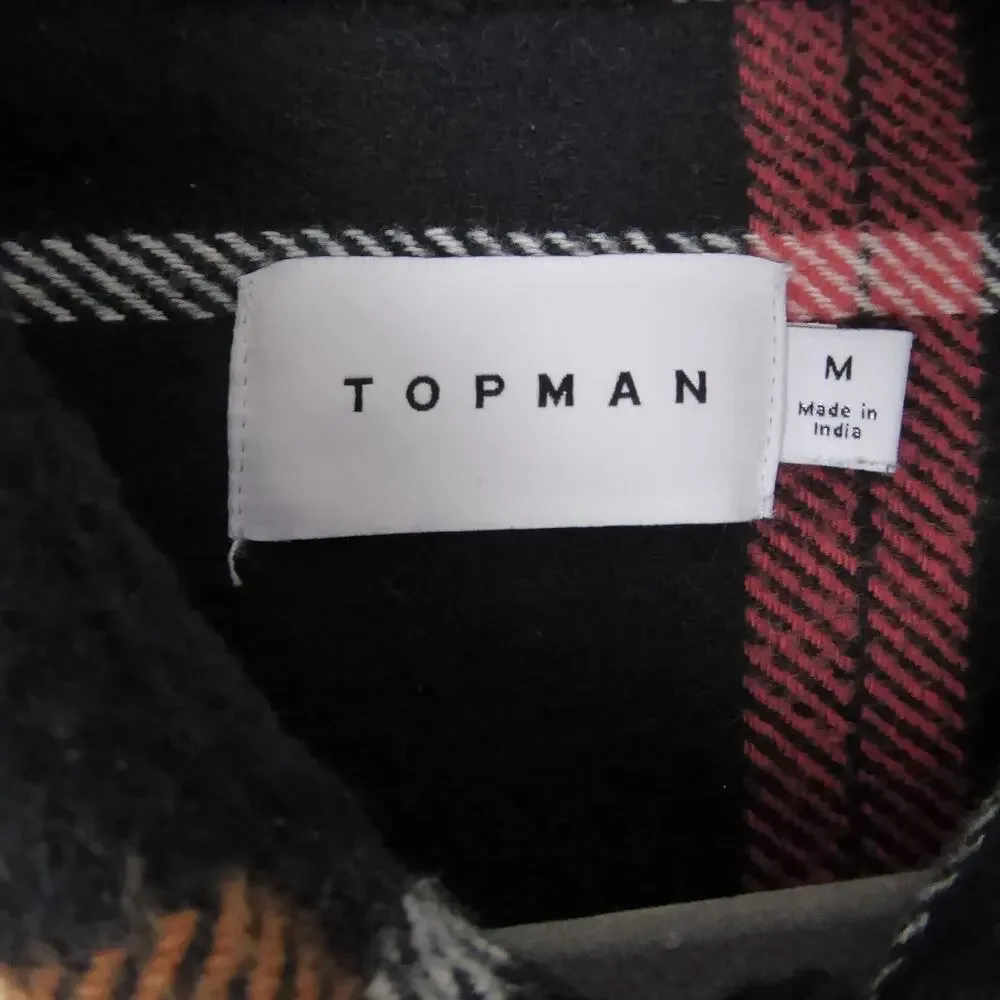 Topman‎ Shacket Mens SZ M Flannel Plaid Heavyweight Outdoors Gorpcore Casual